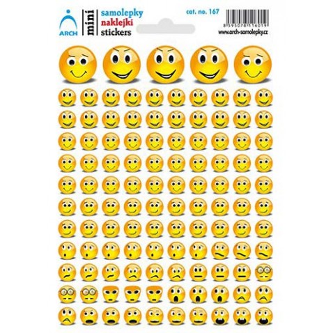 Öntapadó iskolai smiley sárga címkék