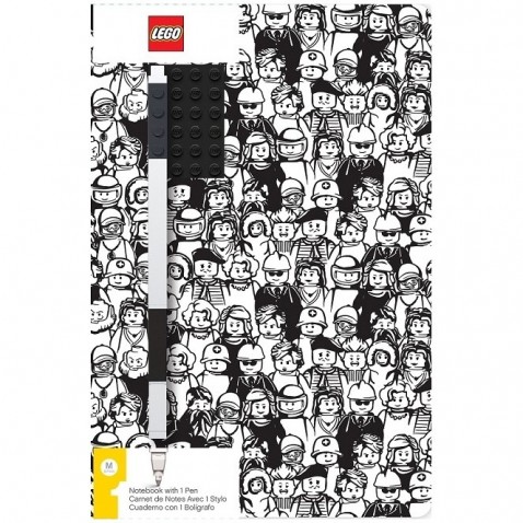 LEGO Stationery A5 notebook fekete tollal - Minifigura tégla