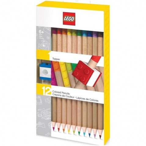 LEGO ceruzák, színkeverék - 12 db LEGO klipszel