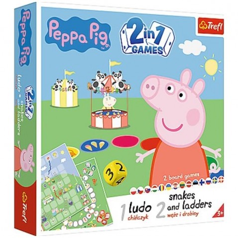 Játékkészlet 2in1 Ember, ne haragudj, Kígyók és létrák Peppa Pig