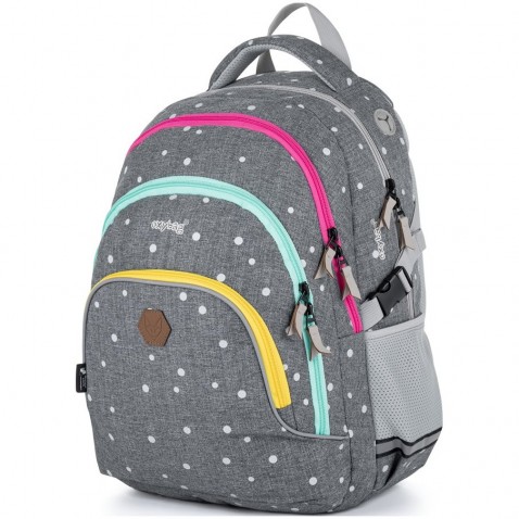 OXY SCOOLER Grey dots iskolai hátizsák