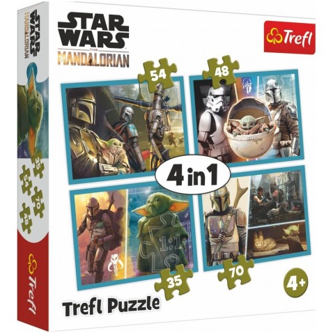 Puzzle 4in1 Mandalorian és világa / Csillagok háborúja