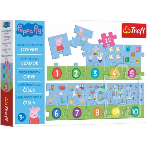 Puzzle Oktatási számok Piggy Peppa / Peppa Pig 20 darab