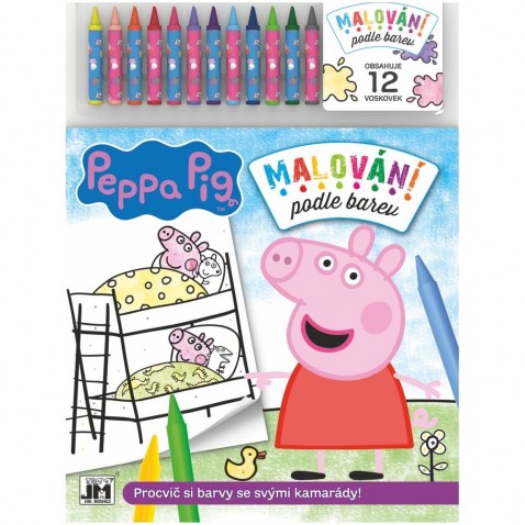 Festés Peppa / Peppa Pig színnel + 12 viaszkréta