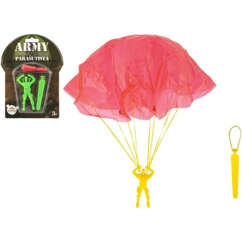 Ejtőernyős figura 9 cm 2 színű ejtőernyővel
