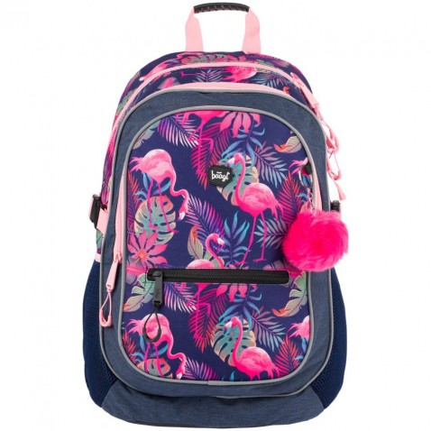 BAAGL Iskolai hátizsák Flamingo