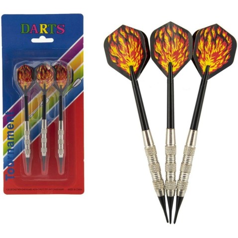 Dobó darts 3db fém / műanyag 15cm lángheggyel