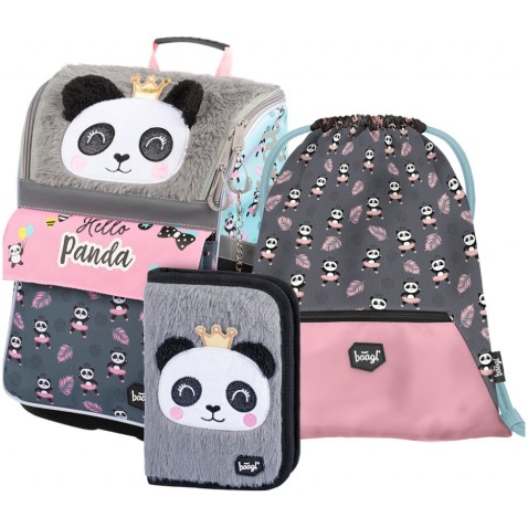 BAAGL SET 3 Zippy Panda: aktatáska, tolltartó, táska