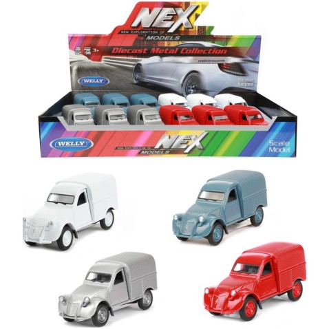 Welly Citroën 2CV fém/műanyag autó 12cm 4 szín behúzáshoz