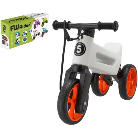 Elrugaszkodós FUNNY WHEELS Rider SuperSport fehér/narancs 2in1 + szíj