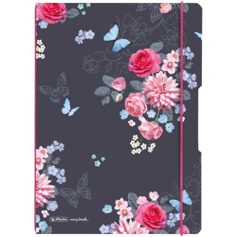 Jegyzetfüzet flex Herlitz A4 Ladylike virágok 80 lap