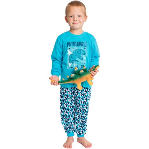 Kisfiú pizsama Bettymode DINOSAURS T-REX hosszú ujjú