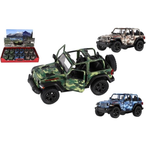 Autó Kinsmart Jeep Wrangler Camo Edition visszahúzahtó