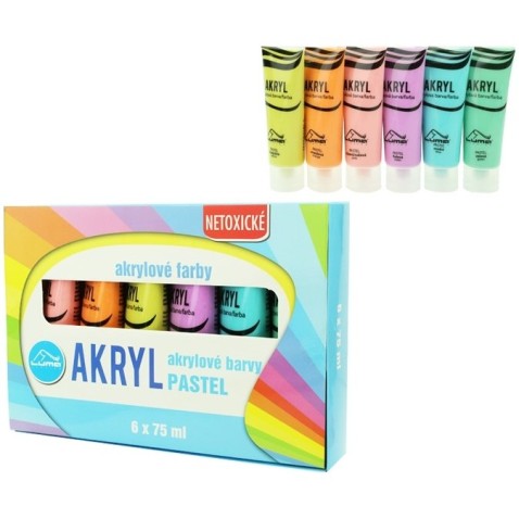 Akril festék készlet 6x75ml pasztell