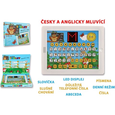 Oktatási tablet bölcs bagoly kétnyelvű CZ+AJ