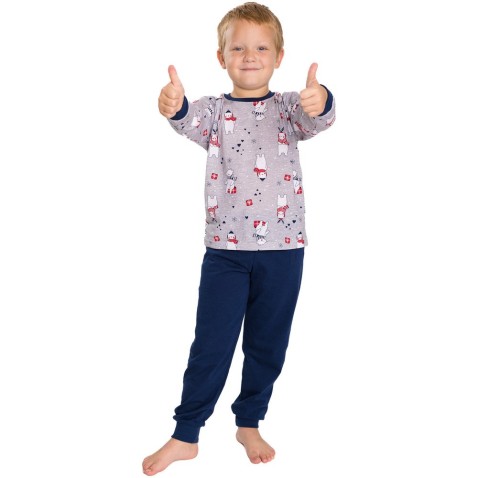 Gyermek pizsama V Bettymode KARÁCSONY MEDVE hosszú ujjú