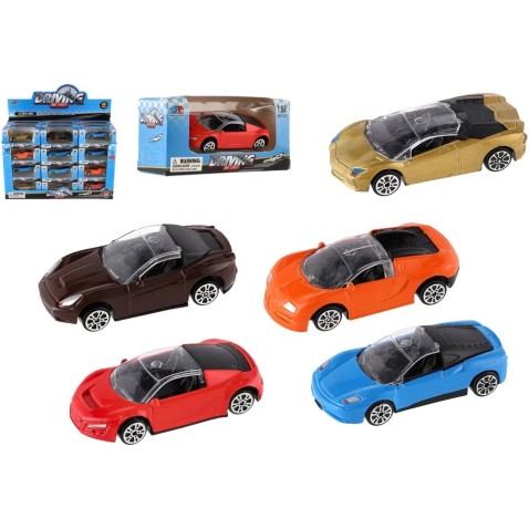Autó mini sport fém/műanyag 7-8cm szabadon futó mix fajták