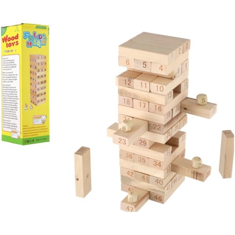 Játék fa torony 48 darab puzzle