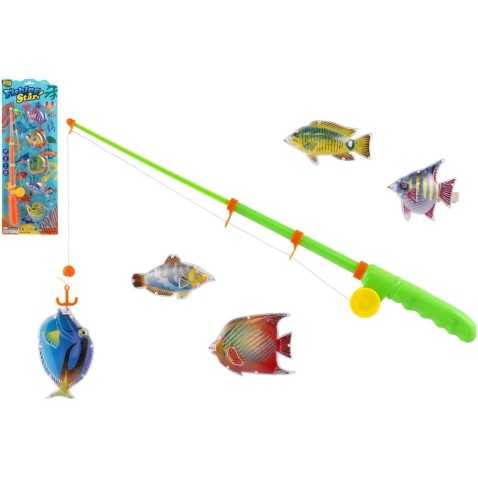 Játék halak/horgász mágneses 5db + bot