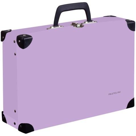 Laminált bőrönd szögletes láncos  PASTELINI lila