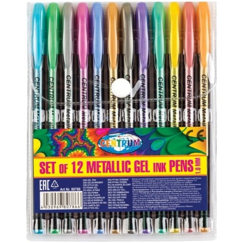Gél toll készlet METALIC 12 szín Center