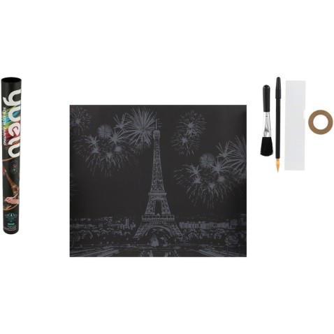 Karckép színes Eiffel-torony 75x52cm tubusban