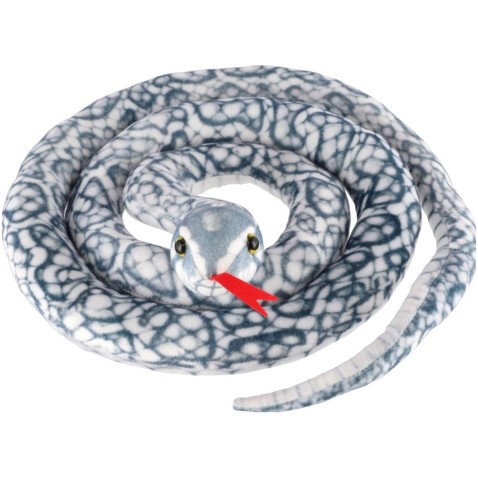 Plüss kígyó 200cm fehér-szürke