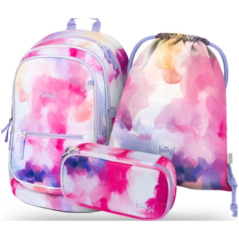 Iskolai szett BAAGL Core Painting hátizsák + tolltartó + zsák