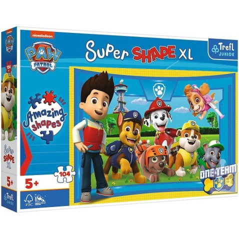 Puzzle 104 XL Super Shape Kölyökkutyák barátai Mancs járőr/Mancs járőr