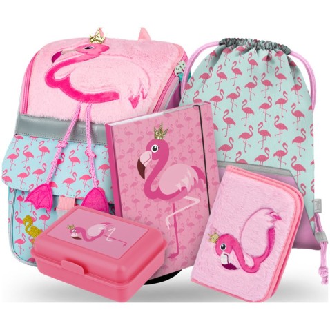 BAAGL Zippy Flamingó iskolatáska szett  5db-os