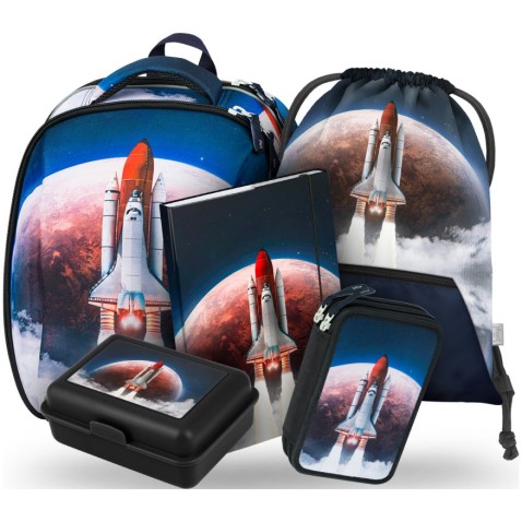 BAAGL SZETT 5 Shelly Space Shuttle: iskolatáska, tolltartó, zsák, füzettartó, doboz