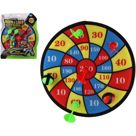 Tépőzáras célszerszám szövet/műanyag 30cm darts 4db + golyók 2db