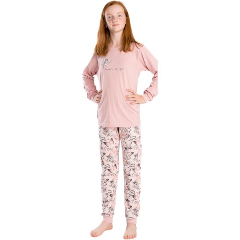 Lány pizsama Bettymode BUTTERFLY hosszú ujjú