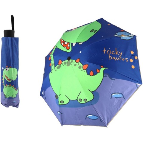 Esernyő Dinosaur összecsukható szövet/fém 25cm kék