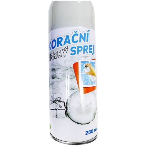 Dekoratív spray ezüst 250ml 17cm karnevál