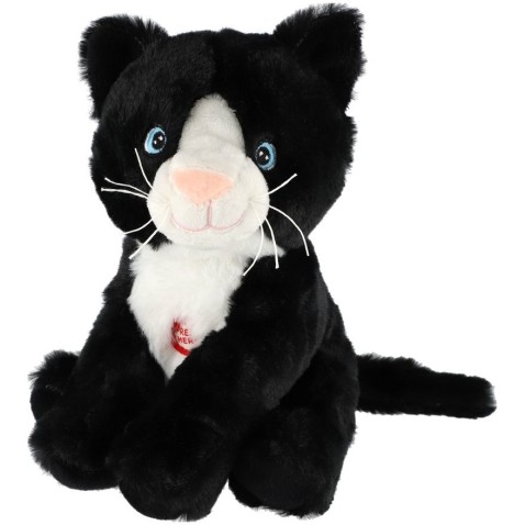 Macska ülő plüss hanggal 20cm 0+