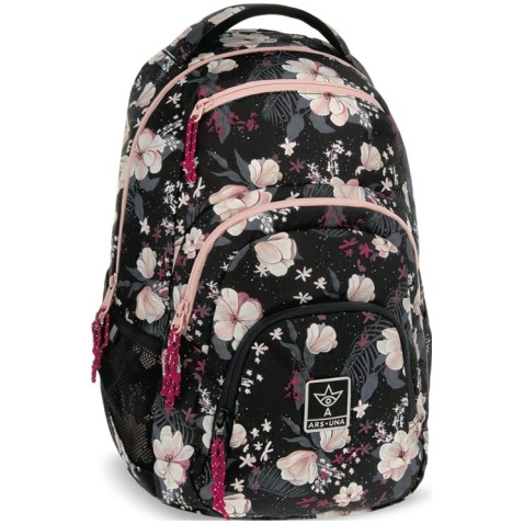 Ars Una Flowery Black AU2 hátizsák felsősöknek