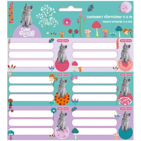 Ars Una Notebook címkék Cute Animals - cica