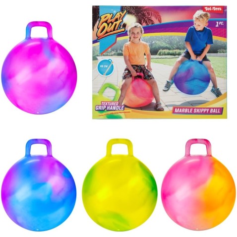 Ugráló labda fogantyúval 45cm, színek keveréke