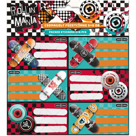 Ars Una Rollin' Mania füzetcímke (3x6 db)