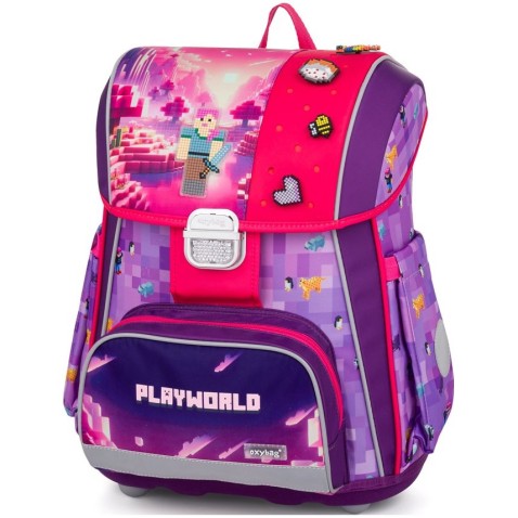 Oxybag PREMIUM Playworld Girl iskolatáska elsősöknek