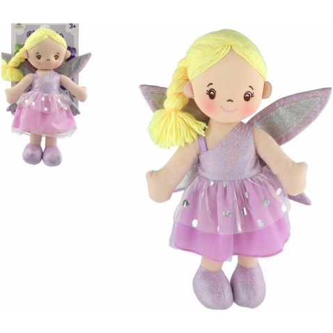 Tündérbaba Lilácska, rongy/szövet, 40 cm