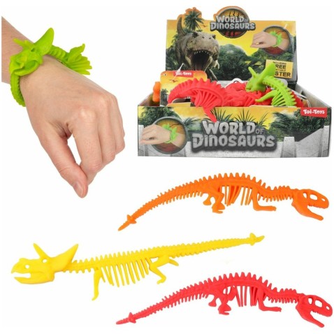Dinoszaurusz karkötő nyújtható összenyomható szilikon 22cm 4 szín