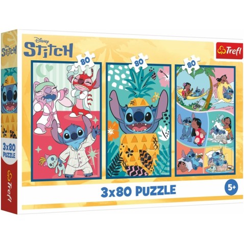 Puzzle 3x80 Lilo&Stitch - Stitch világa