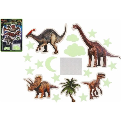 Sötétben világító dinoszauruszok falra/mennyezetre papír/műanyag 2 féle