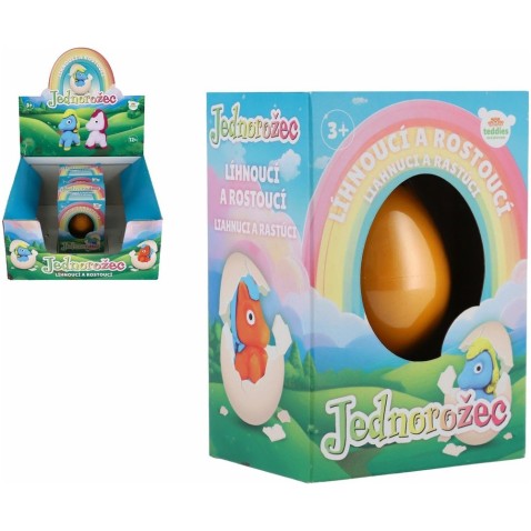 Tojásból kikelő és növekvő unikornis 6cm