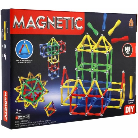 Mágneses építőkészlet 148 darabos/fém