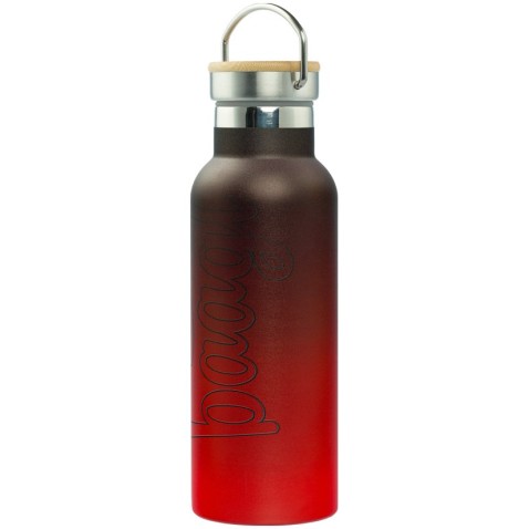 BAAGL Termosz bambusz tetővel, színátmenetes piros-fekete, 500 ml