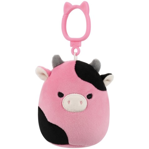 SQUISHMALLOWS kulcstartó fekete és rózsaszín tehén - Pollyanna