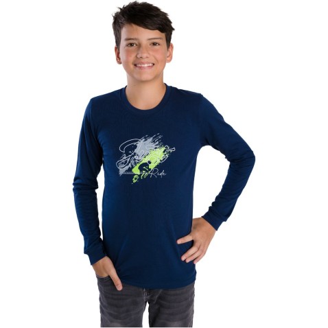 Bettymode fiús póló BIKE DARK BLUE hosszú ujjú